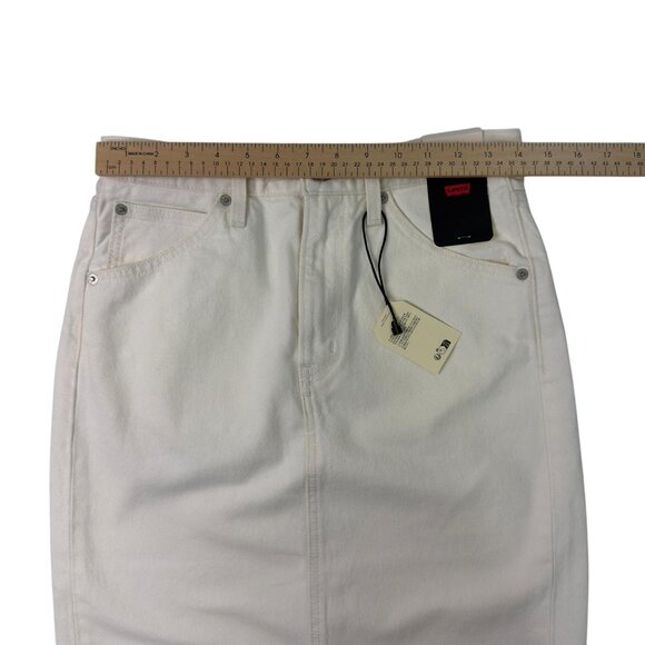 Levi’s Premium White Denim Midi Skirt W27 (Women’s 4) High Rise NWT - Picture 10 of 16